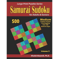 Samurai Sudoku for adults & Seniors: 500 Medium Sudoku Puzzles Overlapping into 100 Samurai Style