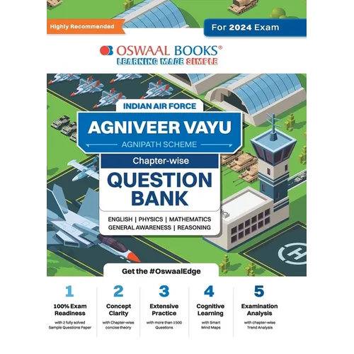 Oswaal Indian Air Force - Agniveer Vayu (Agnipath Scheme) Question Bank Chapterwise Topicwise for English Physics Mathematics Reasoning General Awaren