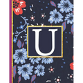U: Monogram Initial U Notebook for Women and Girls, Blue Floral (Monogram Gifts for Women)