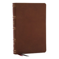 Nkjv, Single-Column Reference Bible, Verse-By-Verse, Brown Genuine Leather, Red Letter, Comfort Print