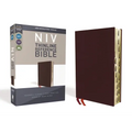 NIV, Thinline Reference Bible, Bonded Leather, Burgundy, Red Letter Edition, Indexed, Comfort Print