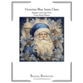 Victorian Blue Santa Claus Cross Stitch Pattern: Regular and Large Print Chart