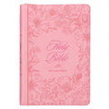 KJV Bible Thinline Large Print (Faux Leather, Pink W/Zipper)