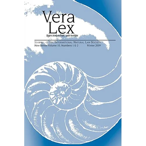 Vera Lex Vol 10: Journal of the International Natural Law Society