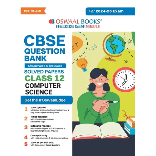 Oswaal CBSE Question Bank Class 12 Computer Science, Chapterwise and Topicwise Solved Papers For Board Exams 2025 - Paperback