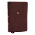 Nkjv, Single-Column Reference Bible, Verse-By-Verse, Brown Leathersoft, Red Letter, Comfort Print (Thumb Indexed)