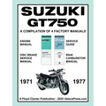 SUZUKI GT750 WORKSHOP MANUAL 1971 to 1977 - A COMPILATION OF 4 ORIGINAL SUZUKI FACTORY MANUALS