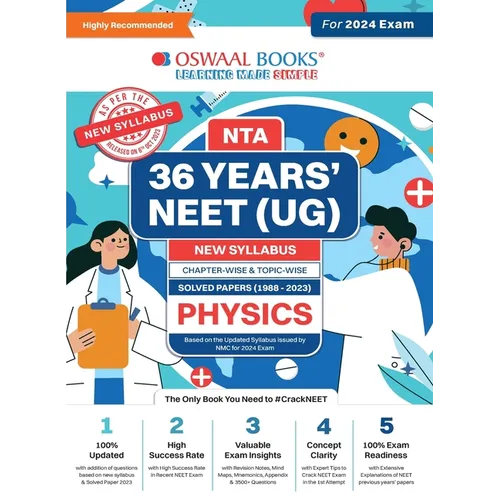 Oswaal NEET (UG) 36 Years Chapter-wise Topic-wise Solved Papers Physics For 2024 Exams ( New Edition)