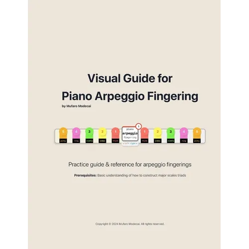 Visual Guide for Piano Arpeggio Fingering: Practice guide & reference for arpeggio fingering
