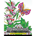 Easy Coloring books for adults relaxation: Flower, Floral, Butterfly and Bird with Simple pattern for beginner