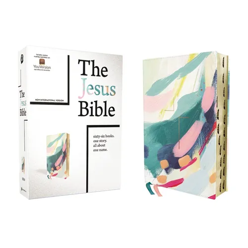 The Jesus Bible Artist Edition, Niv, Leathersoft, Multi-Color/Teal, Thumb Indexed, Comfort Print