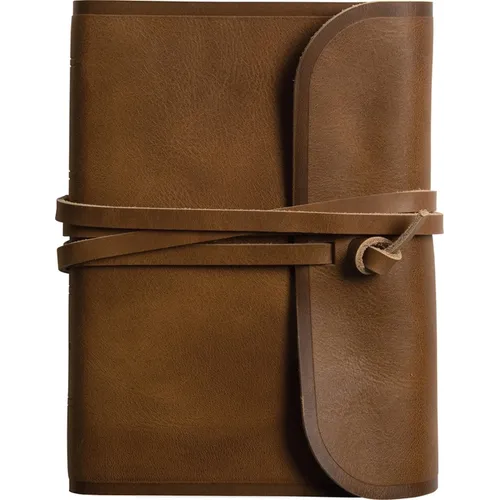 ESV Large Print Compact Bible, Red Letter (Natural Leather, Brown, Flap with Strap)