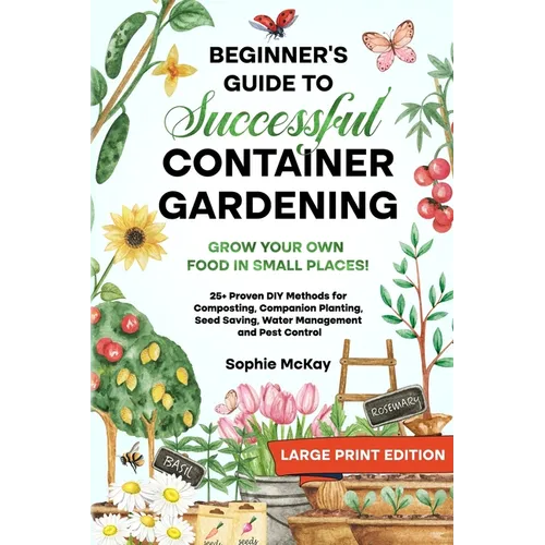 Beginner's Guide to Successful Container Gardening (Large Print edition): Grow Your Own Food in Small Places! 25+ Proven DIY Methods for Composting, C