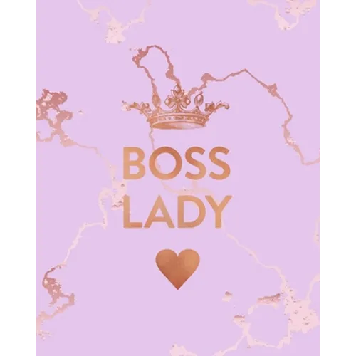 Boss Lady: Inspirational Quote Notebook, Beautiful Pink Marble and Rose Gold - 8 x 10, 120 College Ruled Pages