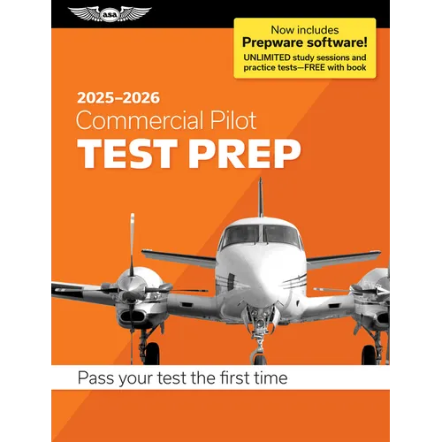 Commercial Pilot Test Prep 2025-2026: Paperback Plus Software--Pass Your FAA Exam