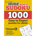 David Karn's Huge Book of Sudoku - 1000 Easy to Expert puzzles for adults, Volume 1: with solutions, 16 pt font size, 6 puzzles per page, 8.5x11" form