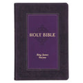 KJV Study Bible, Large Print King James Version Holy Bible, Thumb Tabs, Ribbons, Faux Leather Purple Two-Tone Debossed