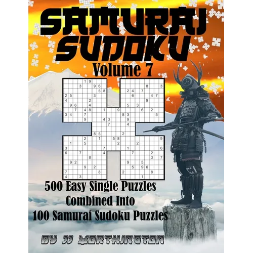 Sudoku Samurai Puzzles Large Print for Adults and Kids Easy: 500 Easy Sudoku Puzzles Combined to Make 100 Samurai Sudoku Puzzles
