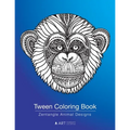 Tween Coloring Book: Zentangle Animal Designs: Detailed Zendoodle Pages For Boys, Girls, Ages 8-12, Stress Relieving Intricate Drawings, Colouring She