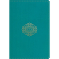 ESV Large Print Compact Bible, Red Letter (Trutone, Teal, Bouquet Design)