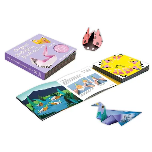 Origami Butterflies, Birds & Bees: Paper Block Plus 64-Page Book