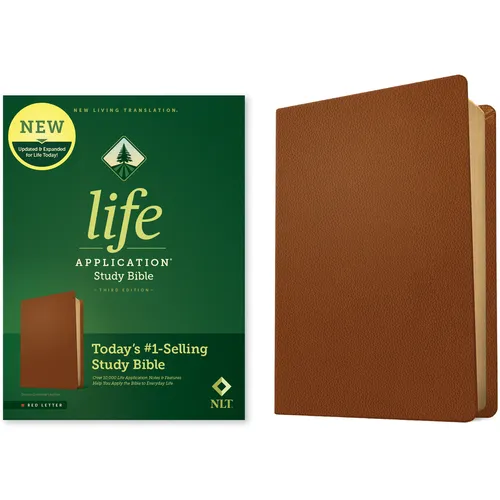 NLT Life Application Study Bible, Third Edition (Genuine Leather, Brown, Red Letter)