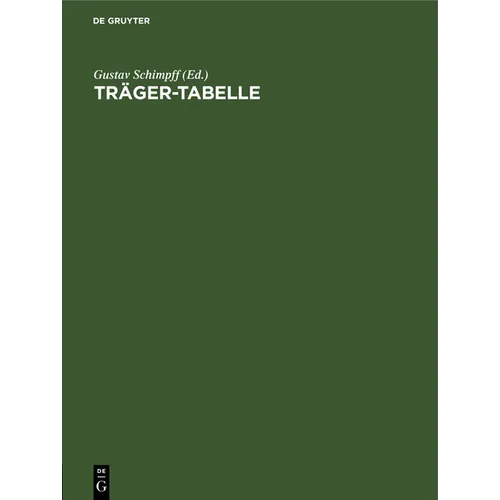Träger-Tabelle: Zusammenstellung Der Hauptwerke Der Von Deutschen Walzwerken Hergestellten I- Und C-Eisen