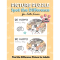 Picture Puzzle Spot the Difference for Cats Lover: Find the Difference Puzzle Books for Adults, with the Cute Cat Pictures. Fun Game Activity Book for