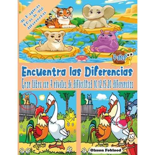 Encuentra las Diferencias: Mi Gran Libro de las Diferencias, Busca y Encuentra Libros Niños 5 años, Pasatiempos niños 6 años, libro con 10,12,15,20 di