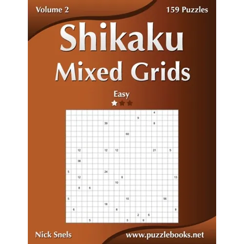 Shikaku Mixed Grids - Easy - Volume 2 - 159 Logic Puzzles