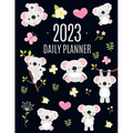 Koala Planner 2023: Australian Outback Animal Agenda: January-December Pretty Pink Butterflies & Yellow Flowers Monthly Scheduler For Work or Office