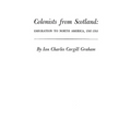 Colonists from Scotland: Emigration to North America, 1707-1783