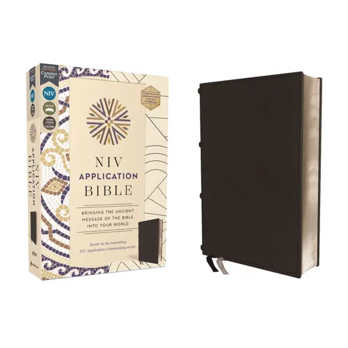 NIV Application Bible, Genuine Leather, Calfskin, Black, Red Letter, Comfort Print: Bringing the Ancient Message of the Bible Into Your World