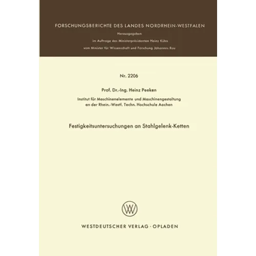 Festigkeitsuntersuchungen an Stahlgelenk-Ketten