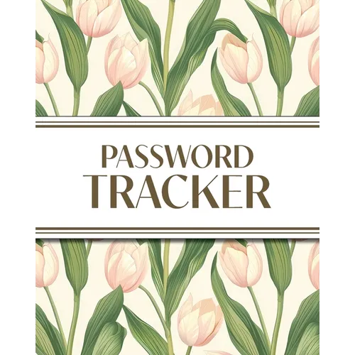 XL Large Print Password Tracker (Pink Tulips): 8"x10" 450+ Alphabetical Password Logbook for Easy Organization; Perfect for Seniors with its 16 pt Fon