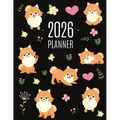 Pomeranian Planner 2026: Funny Small Dog Monthly Agenda January-December Organizer (12 Months) Cute Puppy Scheduler with Flowers & Pretty Pink Hearts