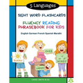 5 Languages Sight Word Flashcards Fluency Reading Phrasebook for Kids - English German French Spanish Marathi: 120 Kids flash cards high frequency wor