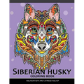 Siberian husky coloring book: Stress-relief Coloring Book For Grown-ups (Animal Coloring Book)