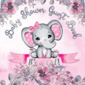 It's a Girl! Baby Shower Guest Book: Cute Elephant Baby Shower Guest Book for Girls with Pink Floral Theme - Includes Sign-In Pages, Wishes for Baby,