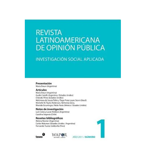 Revista Latinoamericana de Opinión Pública n°1: Investigación Social Aplicada