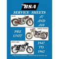 BSA A7 - A10 'Service Sheets' 1947-1962 for All Rigid, Spring Frame and Swing Arm Group 'a' Motorcycles