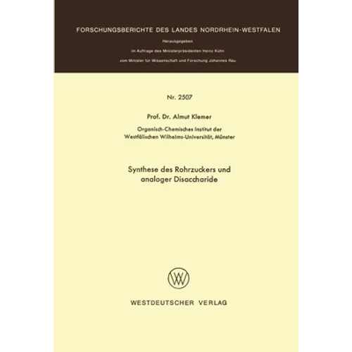 Synthese des Rohrzuckers und analoger Disaccharide