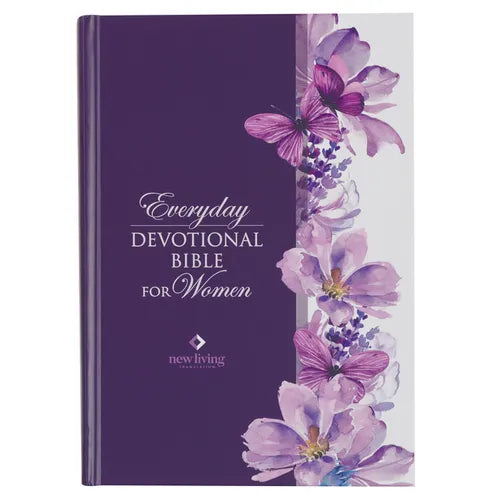 NLT Holy Bible Everyday Devotional Bible for Women New Living Translation, Purple Floral Printed
