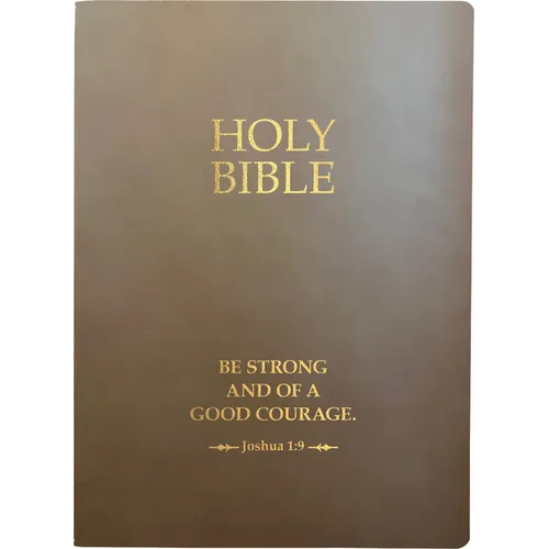 KJV Holy Bible, Be Strong and Courageous Life Verse Edition, Large Print, Coffee Ultrasoft: (Red Letter, Brown, 1611 Version)
