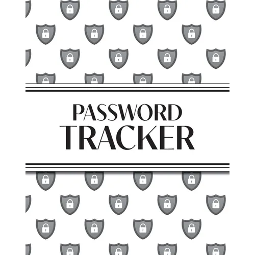 XL Large Print Password Tracker (Lock Shield Gray): 8"x10" 450+ Alphabetical Password Logbook for Easy Organization; Perfect for Seniors with its 16 p