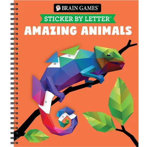 Brain Games - Sticker by Letter: Amazing Animals - 2 Books in 1 (in the Wild & Playful Pets) - 20 Images to Sticker
