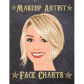 Makeup Artist Face Charts: Makeup cards to paint the face directly on paper with real make-up - Ideal for: professional make-up artists, vloggers