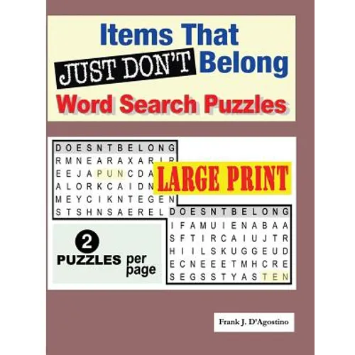 Items that Just Don't Belong Word Search Puzzles