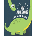 My Awesome Sticker Book: Blank Sticker Book for Collecting Stickers - Permanent Sticker Collecting Album for Kids - Premium Dinosaur Cover