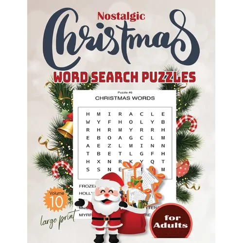 Nostalgic christmas word search puzzles large print for Adults Volume10: 254 large print christmas word search puzzles book Find 2000 different words